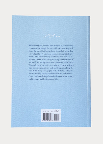 Image of the back of the Santa Barbara Guidebook by Jaunt Journals.