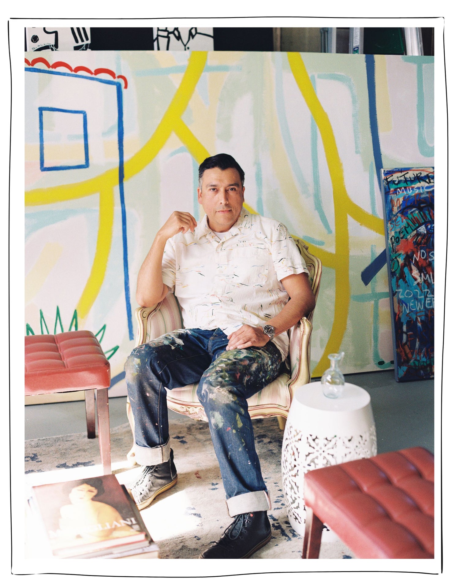 Image of artist pedro de la cruz in his studio