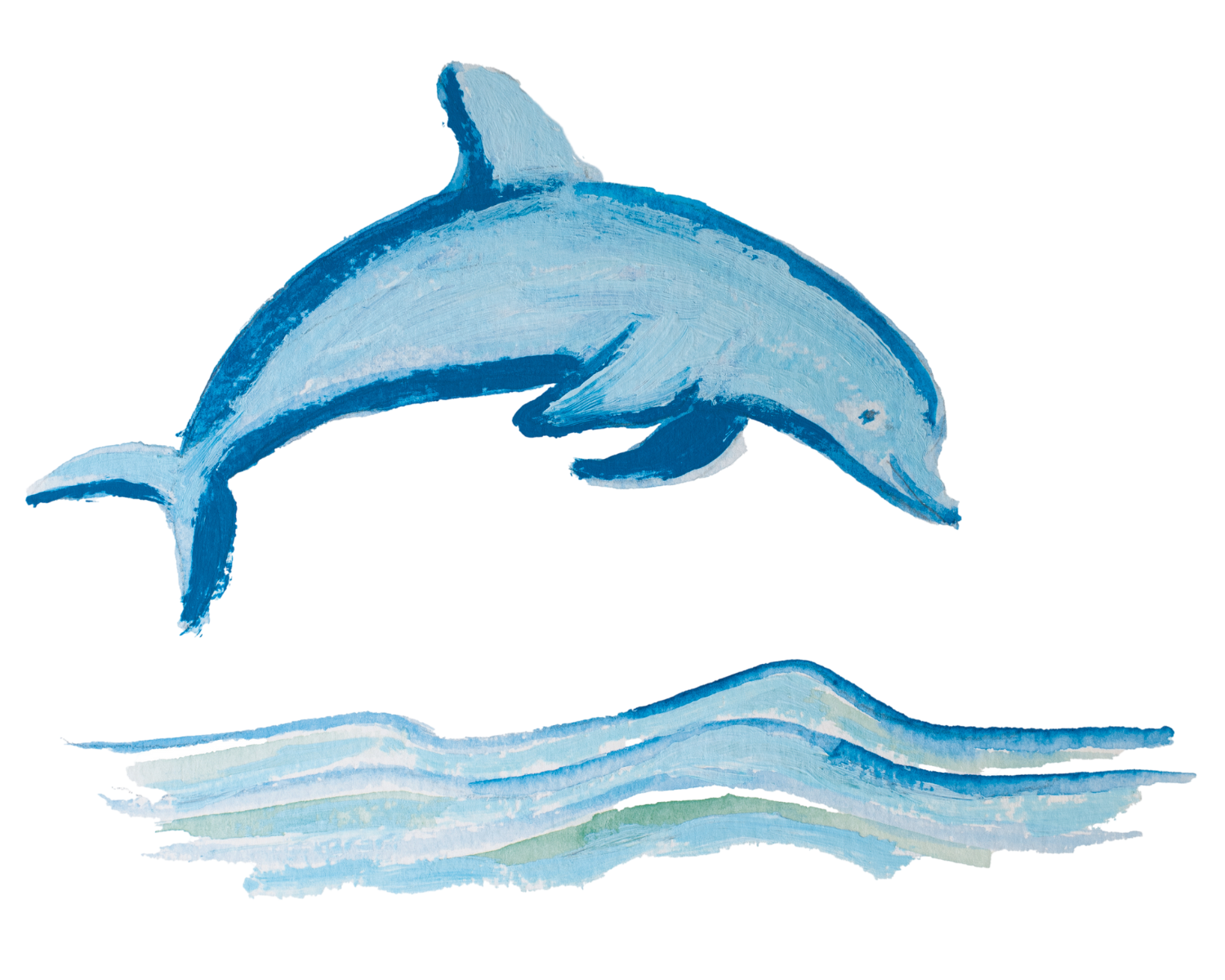 Painting of a dolphin by artist Pedro De La Cruz